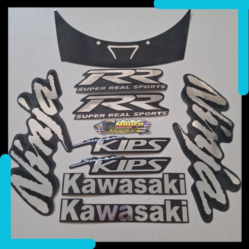 NV striping kawasaki ninja rr old 2007 2008 hitam stiker motor list body standar
