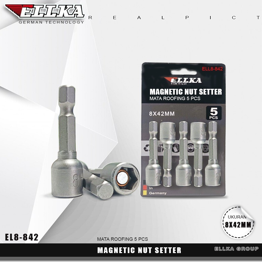 Berkualitas TEKIRO Mata Sok Roofing 8x65mm 8x42mm ISI 5PCS Magnetic Mata Bor Sock Baut Baja Ringan M