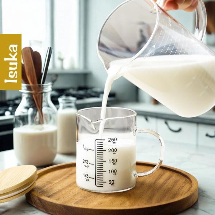 Kitchenware Gelas Ukur Kaca Tutup Kayu Measuring Cup Kaca Gelas Takar Gelas Takaran Avila - AVILA-25