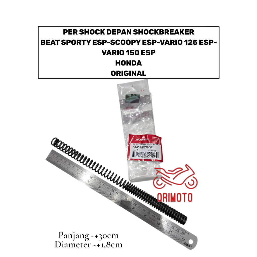 Orimoto- PER SHOCK DEPAN SHOCKBREAKER BEAT SPORTY SCOOPY VARIO 125 150 ESP HONDA 51401-KZR-601 ORIGI