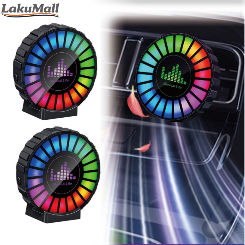 Lampu LED Irama Musik Mobil RGB 22 LED Sensor Suara dengan Parfum Aromaterapi Mudah Dipasang