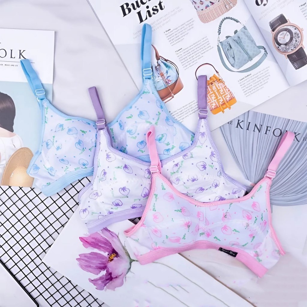 Sport Bra Anak Cewek Full Print Bh Remaja Bra Anak Termurah / Bh Anak Motif Buah-Buahan Lucu