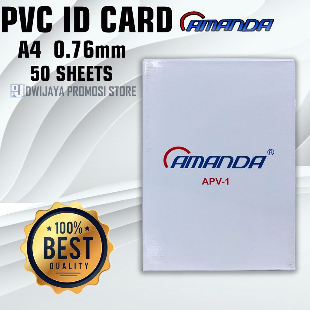 PVC  ID CARD Instant 50 Sheets Tebal 0,76 mm Inkjet A4 Amanda