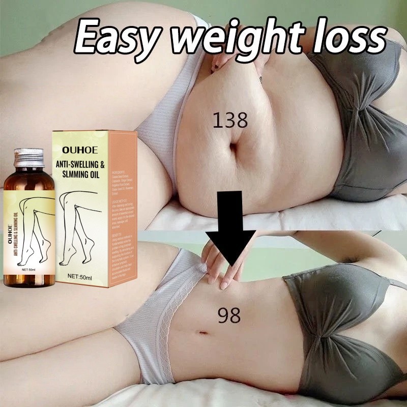 OUHOE Body Slimming Ginger Essential Oil 50ml Minyak Atsiri Pelangsing Pengencang Paha Lengan Body C