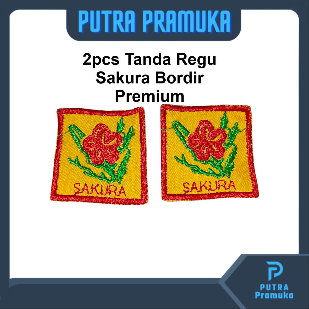 (2pcs) Bet Tanda Regu Sakura Bordir Premium diameter 4cm Pramuka Putri