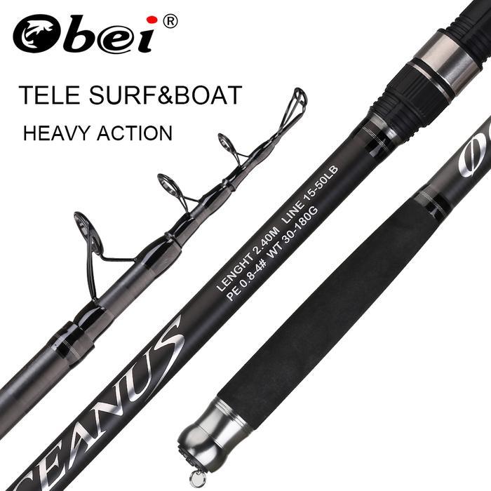OBEI Tele Surf Rod Telescopic Fishing Rod Tele Carp Carbon Fiber Spinning Rod Pesca 2.4 2.7 3.0m Pow