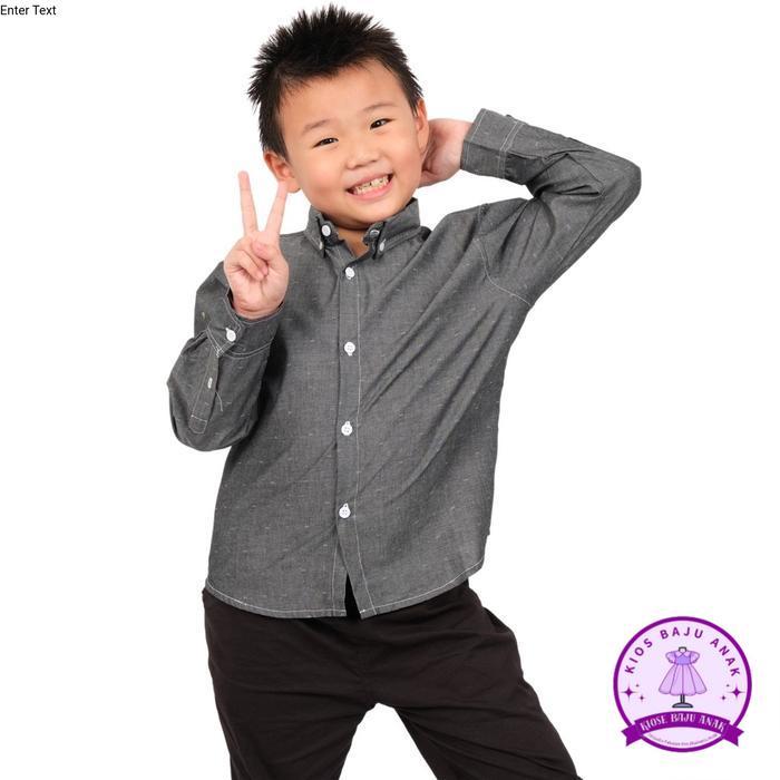 Kiminori Kemeja Anak Lengan Panjang 20153 MD - HITAM, S