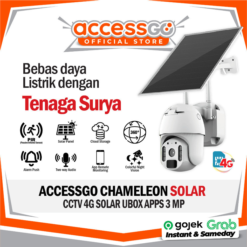 CCTV PTZ OUTDOOR 4G PREMIUM Solar Camera dengan Panel Surya CCTV solar
