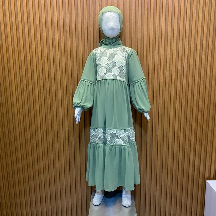 ZAHRA DRESS //GAMIS ANAK PREMIUM - ABU, S