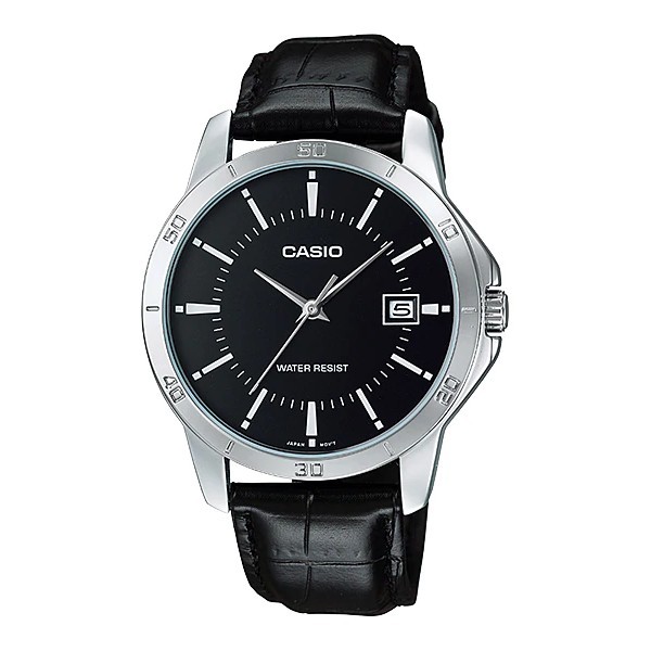 ORIGINAL Jam Casio General MTP-V004L-1A / MTP V004L 1A Jam Tangan Pria Hitam Kulit CS1