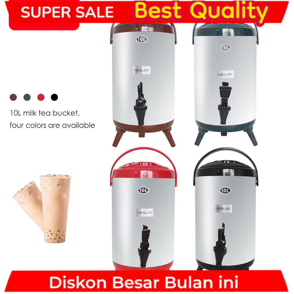 XEOLEO Bubble tea Insulation preservation barrel 10L Insulation Bucket Stainless steel Insulation ba