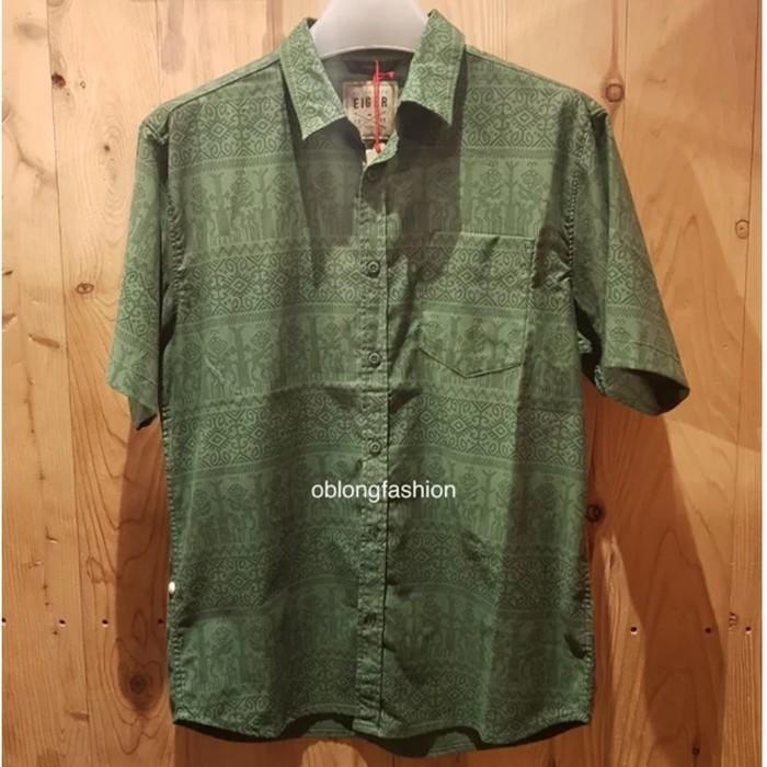 Eiger Kemeja Batik Lengan Pendek Pria Kambera - Olive - XL