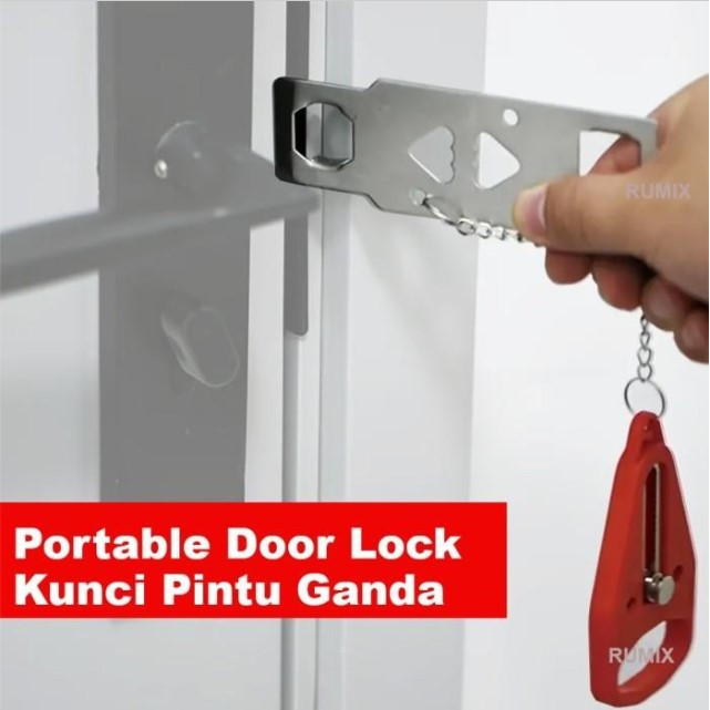 Portable Door Lock Travel Hotel Kunci Ganda Pintu Kos Rumah Toilet