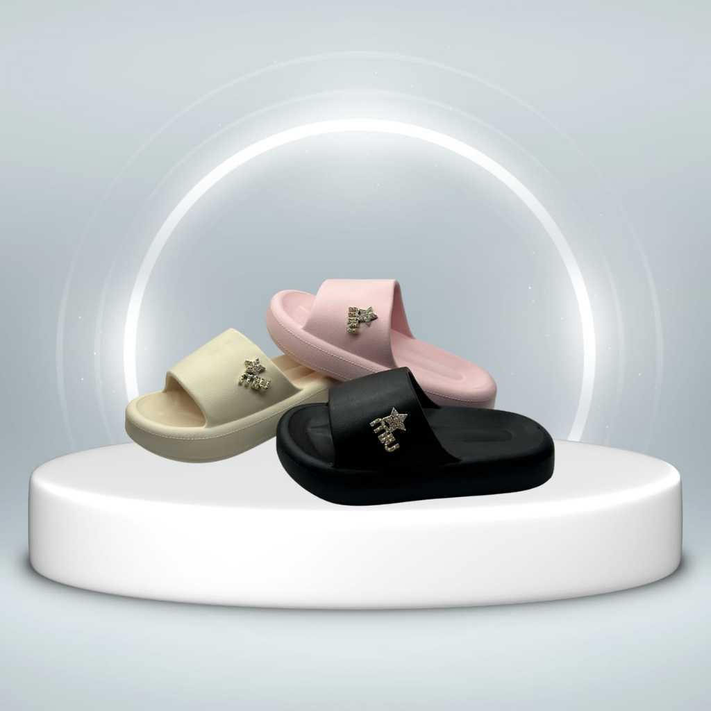 Sandal Selop Wanita Sandal Rumah Jibbitz Lucu Sol Tebal Bahan EVA Empuk Nyaman