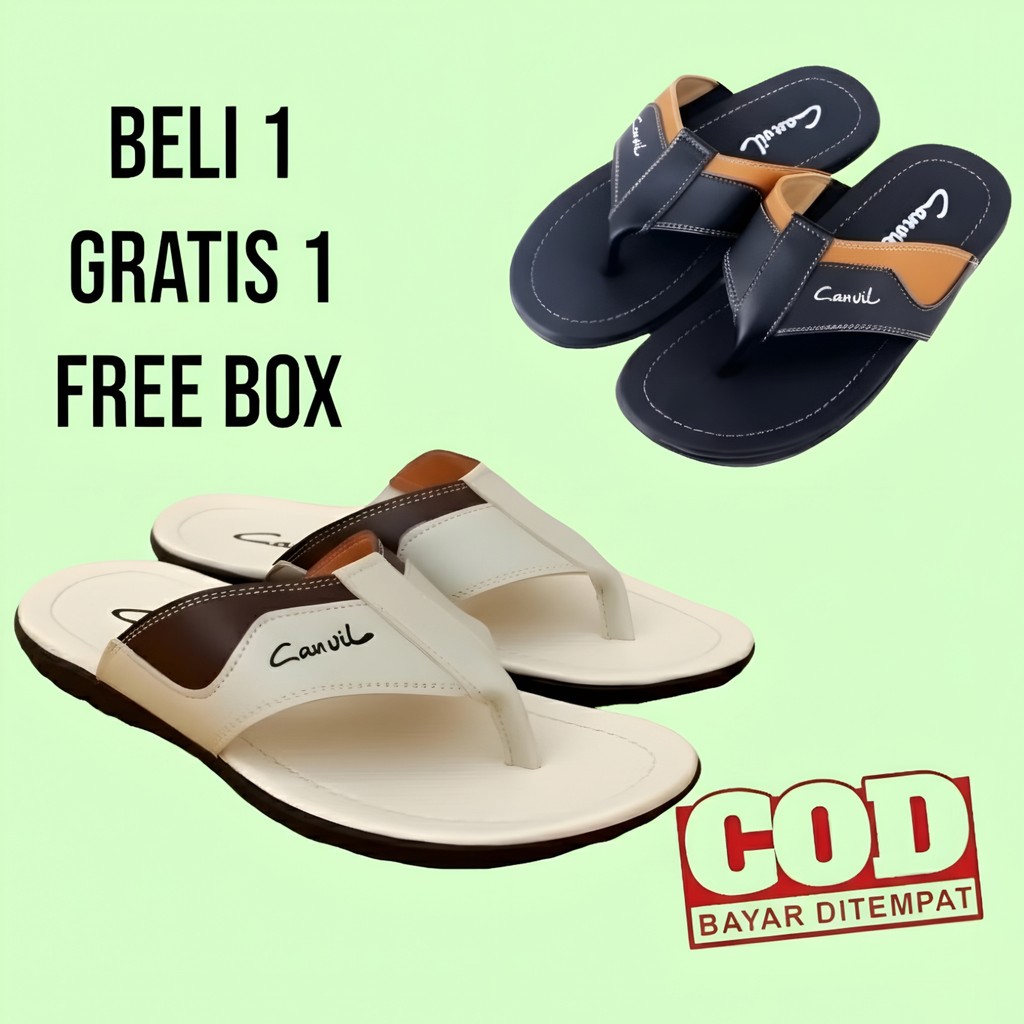 SANDAL PROMO SELOP KULIT TERBARU ELEGANT PRIA JAPIT KASUAL KEKINIAN CARVIL KEREN LOKAL DEWASA