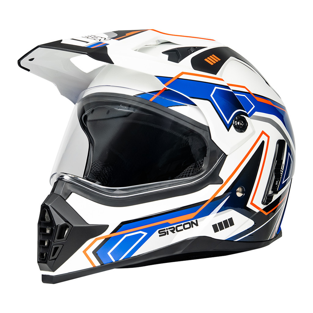 Cargloss Sircon Supermoto Venturo Helm Full Face - White
