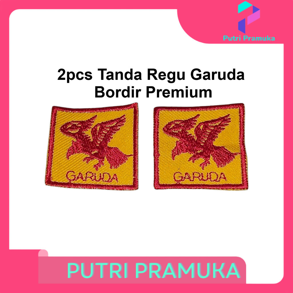(2pcs) Bet Tanda Regu Garuda Bordir Premium diameter 4cm Pramuka Putra