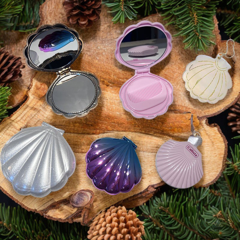 Cermin Kaca Kerang Laut Kipas Bentuk Kerang Mutiara Cermin Dua Sisi