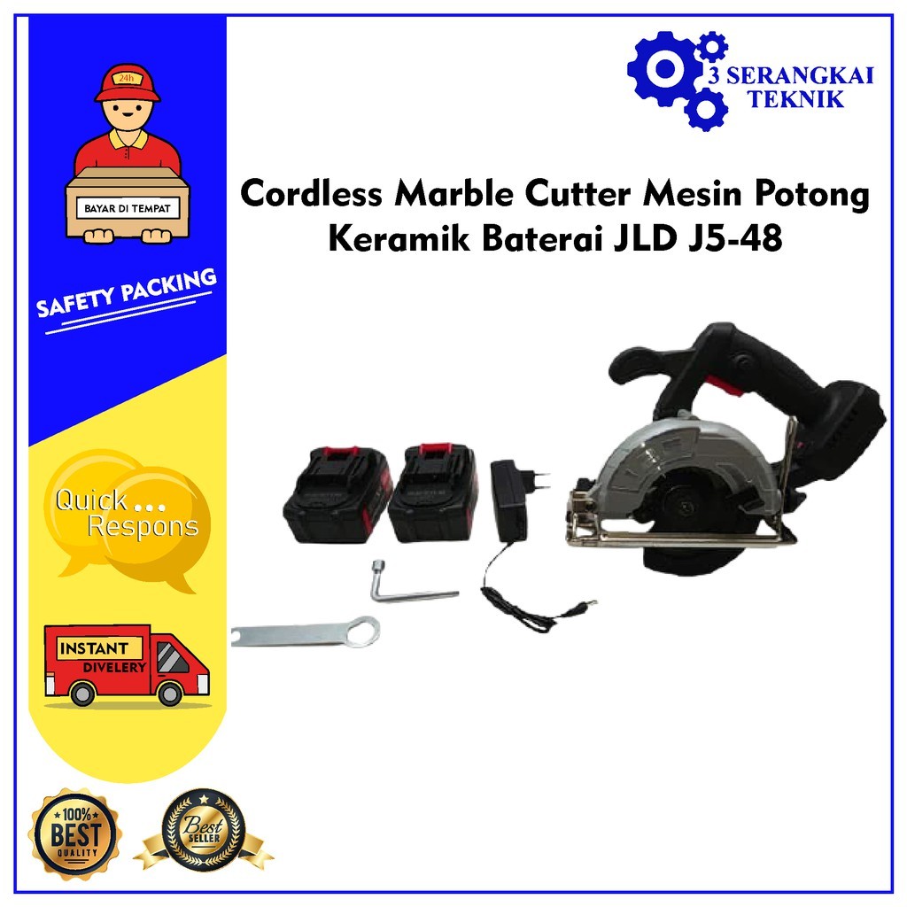 FIX - Cordless Marble Cutter Mesin Potong Keramik Baterai JLD J5-48
