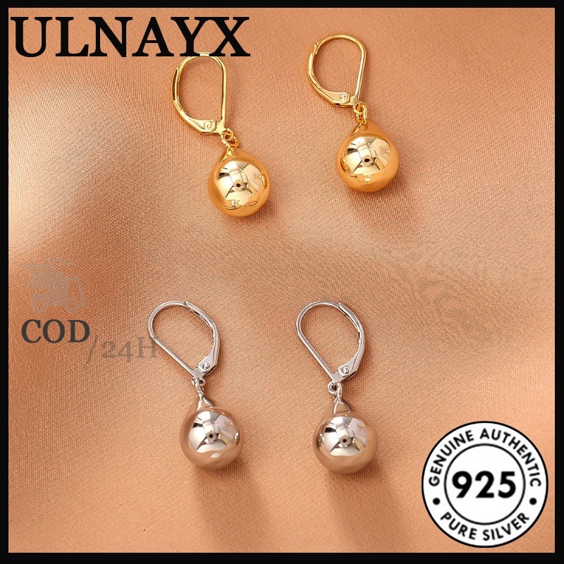 Anting Tetes Air Mengkilap Berongga Untuk Wanita Gaya Korea Pilihan Dua Warna Emas Dan Perak