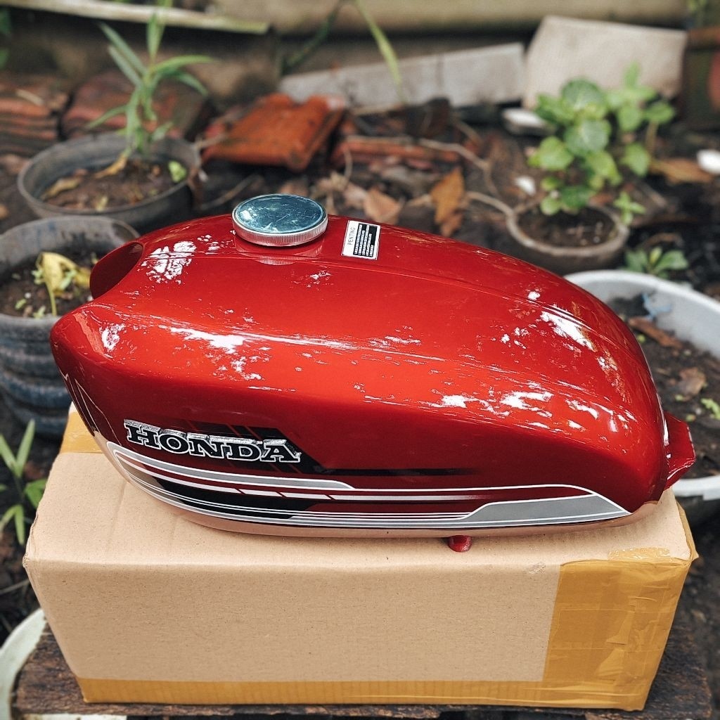 tangki honda cb 100 125 press galvanis merah maron tangki gelantik merah lc set tangki doraemon set 