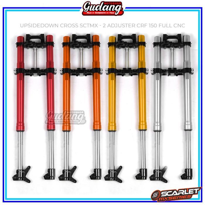 Upsidedown Upside Down USD Shock Depan Cross SCARLET MX 3107 CNC Plus Bearing KLX Motorcycle - 3107 