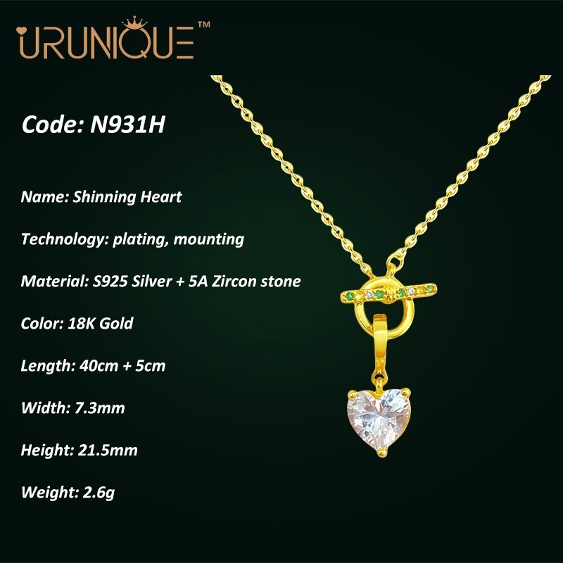 URUNIQUE Necklace 18K gold Kalung Perak asli 925 Kalung Emas