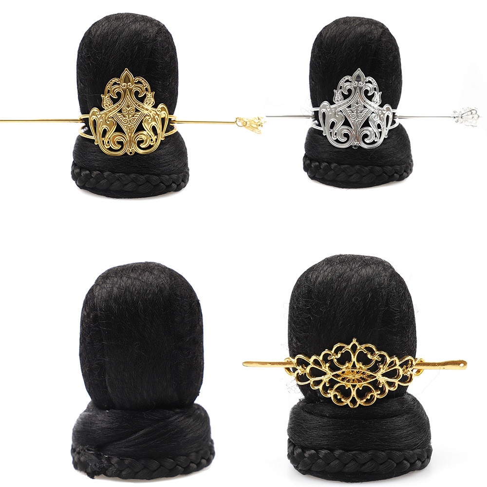 Gaya Kuno Sanggul Rambut Mahkota Rambut Gaya Hanfu Wig Sanggul Rambut