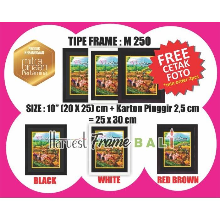 8R/10R +Karton Tepi Frame Foto Pigura Photo Bingkai 20X25cm PAKAI KACA - Putih