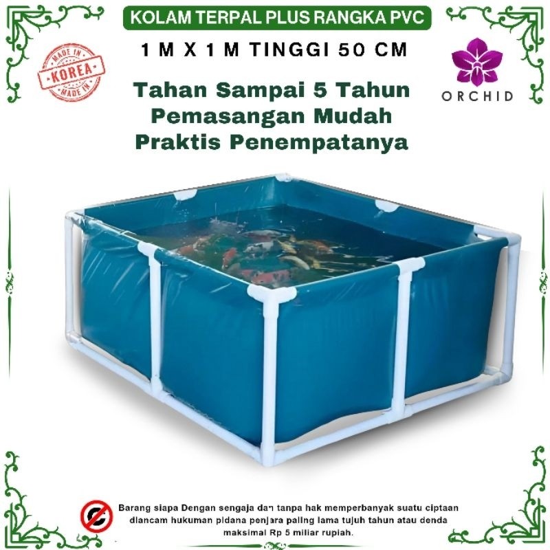 HM8 - KOLAM RANGKA PIPA PVC / TERPAL KOLAM / KOLAM TERPAL / KOLAM KOTAK / KOLAM ANAK / KOLAM PORTABL