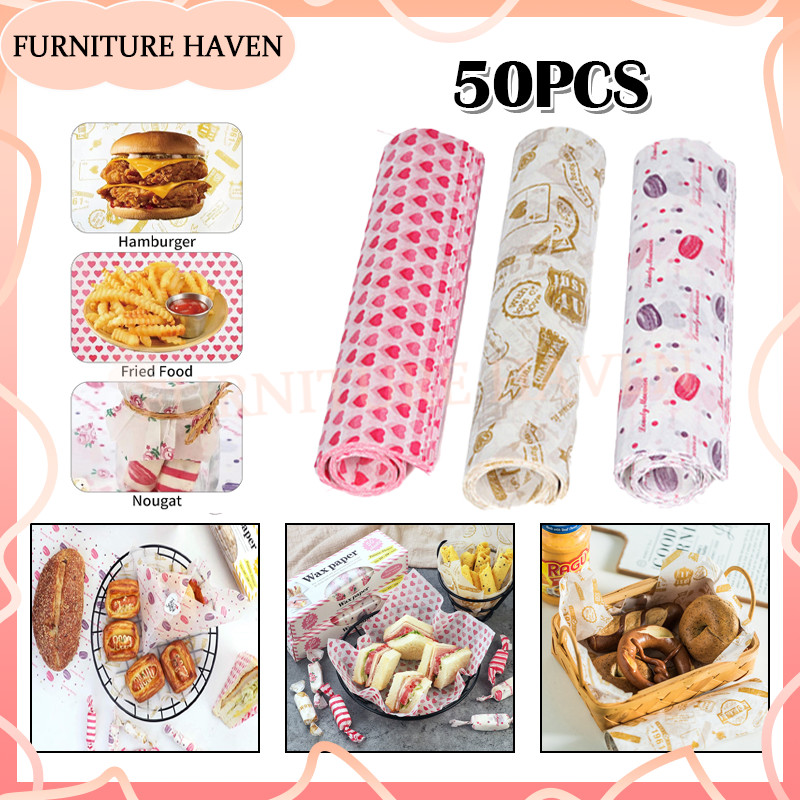 50 Lembar Baking Paper Motif Kitchenware/Alas Kertas Bento Cake