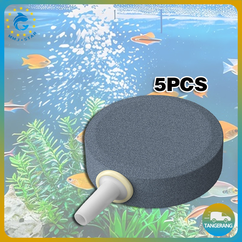 Batu Aerator Bulat Pipih Batu Gelembung Oksigen Tahan Lama Untuk Kolam Ikan Aquarium Tambah Oksigen 