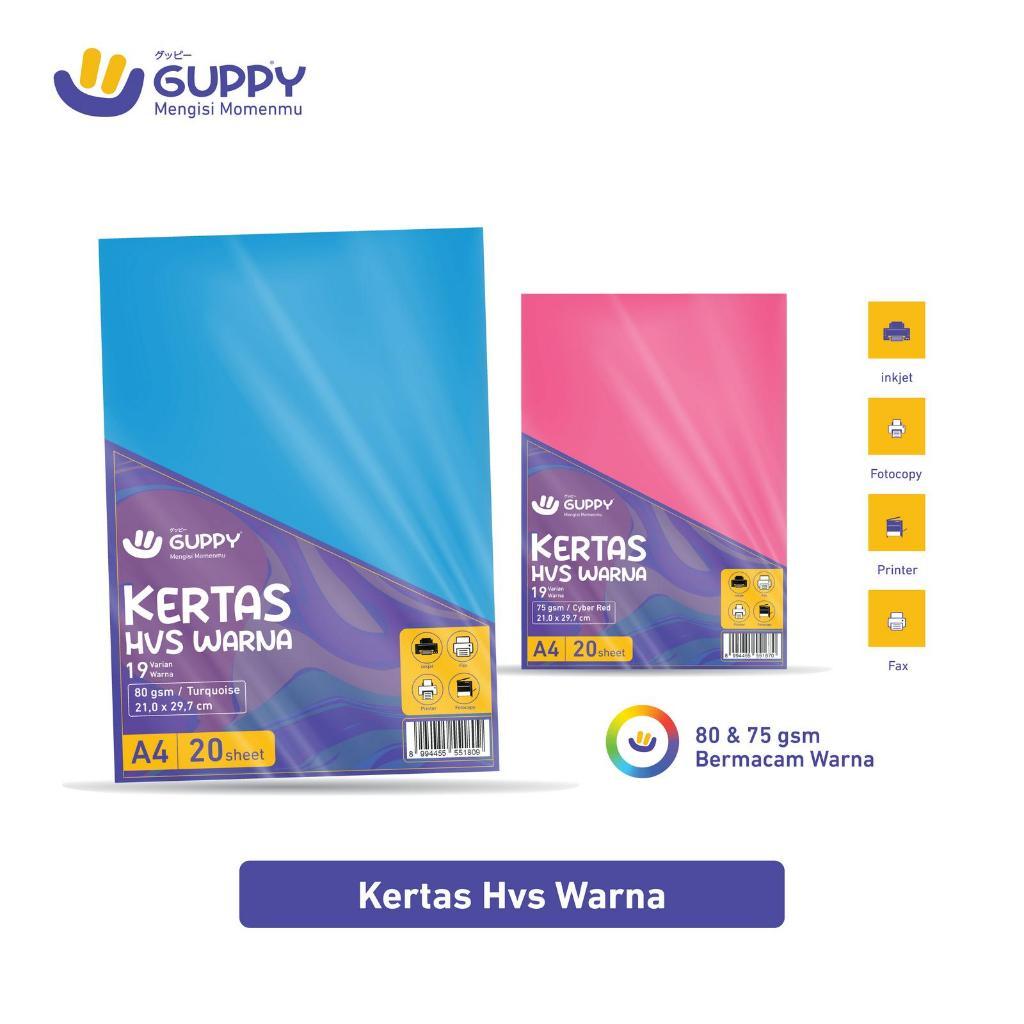 Guppy Kertas Hvs Warna A4, HVS, Kertas Print A4