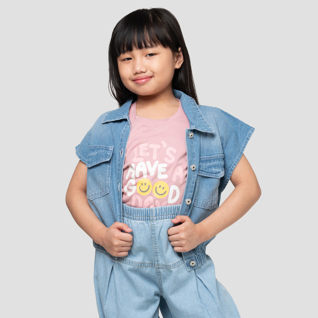 Little M Outer Stripe Jaket Denim Anak Perempuan 123093948