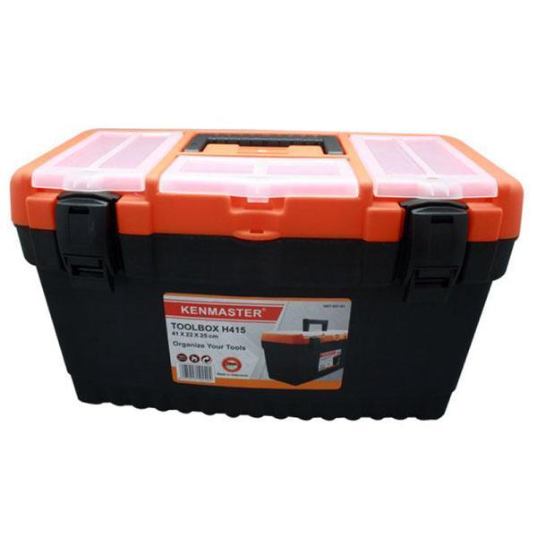 FIXCORNER Kenmaster H415 Toolbox Tool Box Mano Besar Kotak Perkakas - Hitam Orange