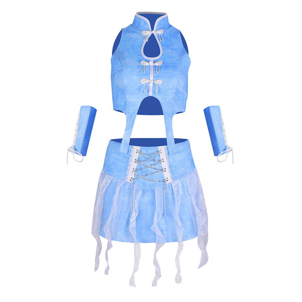 Jazz Dance Performance Costume2024New Dance Costume Sexy Korean Dance kpop Blue singing outfit for g