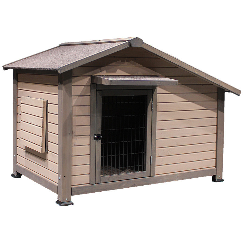 Outdoor Solid Wood Sunscreen Rain Protection Dog House Kennel Cage House Large Medium-sized Dog Cour