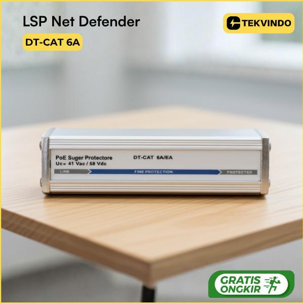 Surge Protector LAN LSP-LEITAI Net Defender ND-CAT6A Support PoE Pelindung Jaringan Ethernet