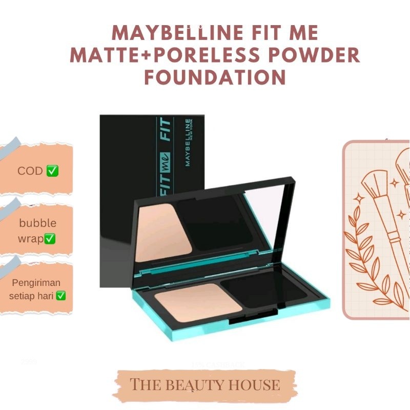 ORIGINAL 100% MAYBELLINE FIT ME Oil Control MATTE+PORELESS POWDER FOUNDATION