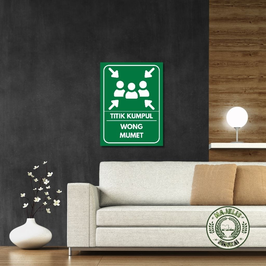 Hiasan dinding titik kumpul wong mumet - titik kumpul wong mumet 15x20cm - plakat titik kumpul- panj