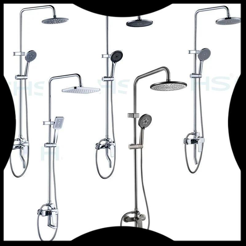 SALE  Chrome/Grey Brass Shower System Wall Mounted Bathroom Shower Faucet Set Rainlfall Bathroom Sho