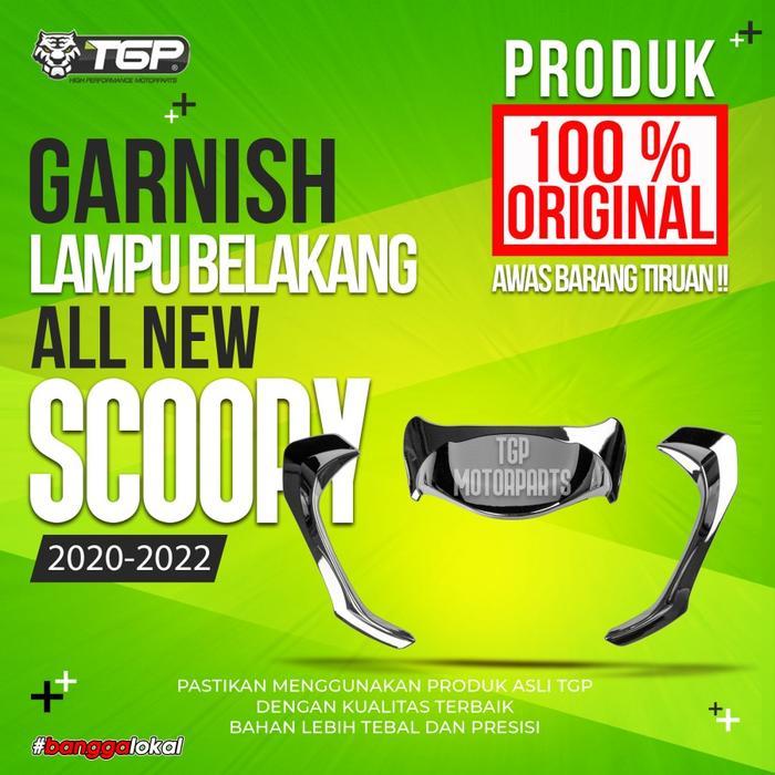 Garnish Lampu Belakang All New Scoopy (2020 - 2021) Aksesoris Honda - Black Chrome