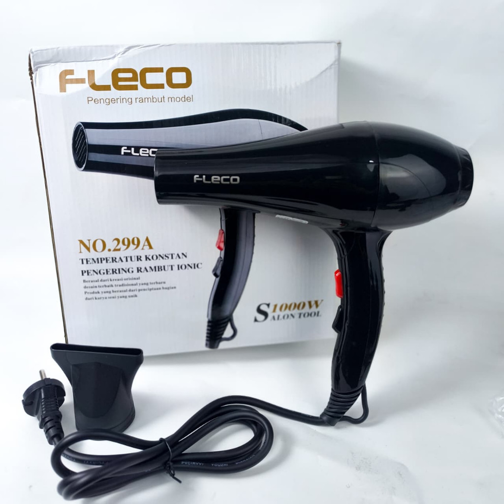 Hairdryer Pengering Rambut IONIC Konstan Fleco 299A Salon Tools Professional 1000Watt Cepat Kerinh