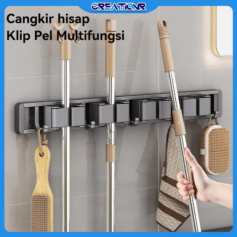KAIT PENJEPIT PEL SELULER - Tempat Sapu Kamar Mandi Tanpa Bor, Perekat Nano Tape Kuat Untuk Dinding/