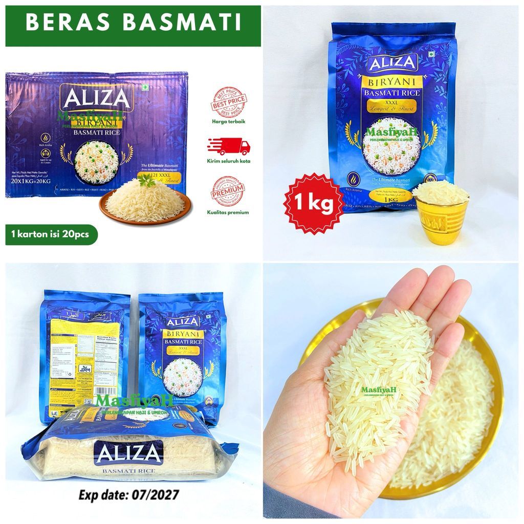 BERAS BASMATI ALIZA 1KG BERAS BASMATI 1KG BERAS BASMATI PREMIUM BERAS RENDAH GULA FS