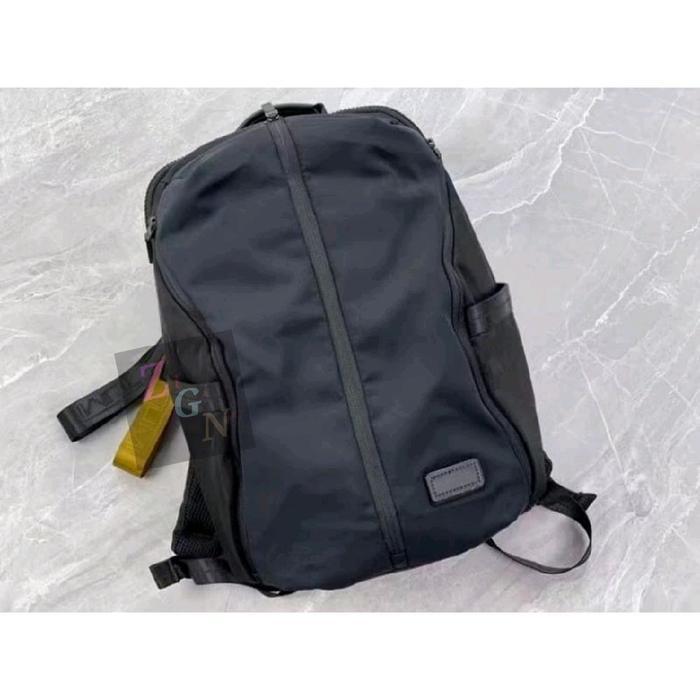 Tas ransel nylon branded HarrisonElmwood Backpack pria wanita tas punggung - Hitam