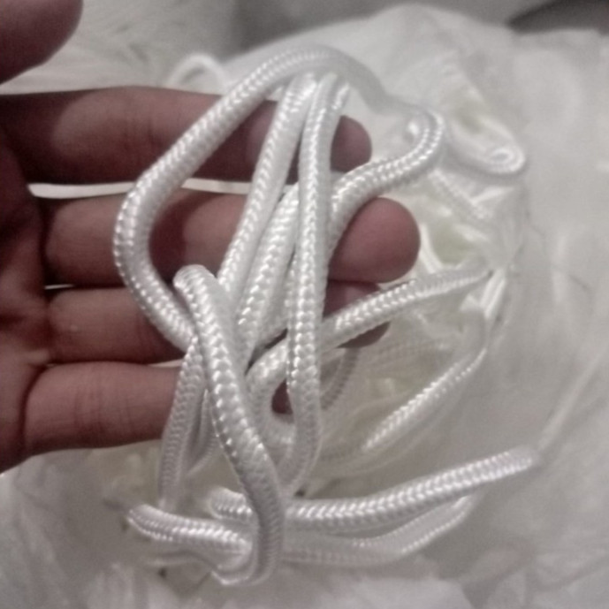 1 Meter Tali Tambang 3mm 4mm 5mm Nylon Kepang Nilon Putih