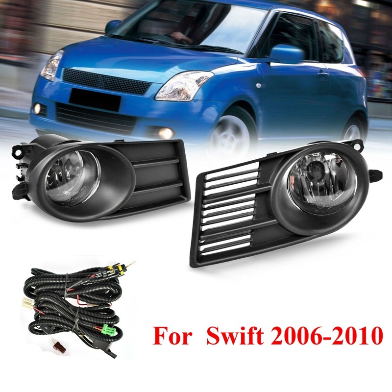 Front Bumper Fog Lights Fog Lamp Cover with Bulb H11 Switch Wire Bezel for Suzuki Swift 2006 2007 20