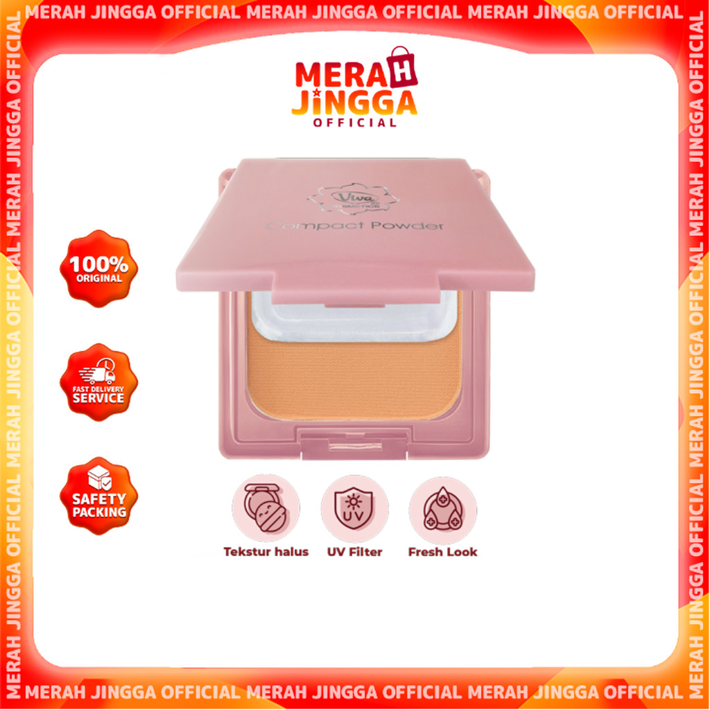 Viva Compact Powder Tersedia 3 Shades dengan Formulasi UV Filter | Merah Jingga Official
