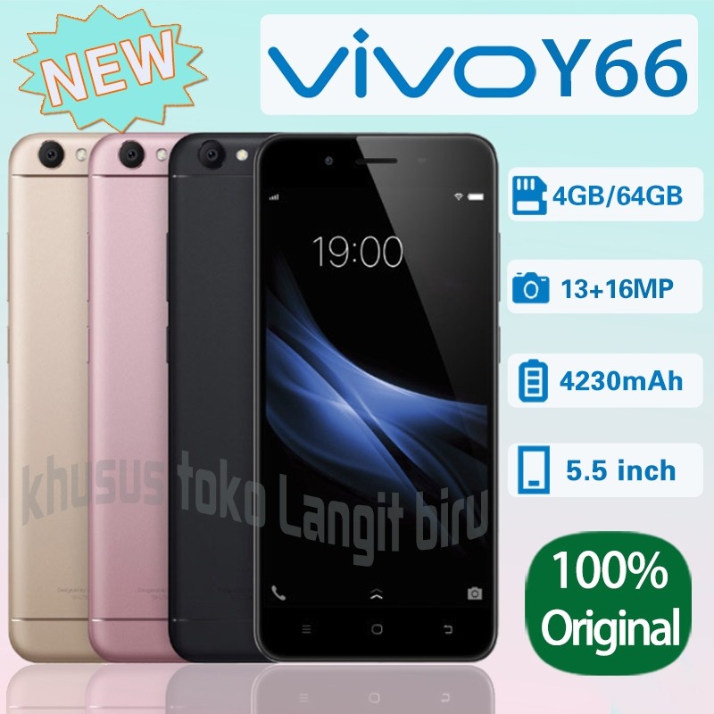 {promosi murah} HP VIVO Y66 RAM4/64GB Original Baru Garansi 1 tahun tersegel penuh {BISA COD}